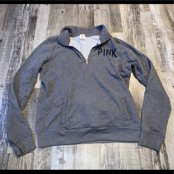 PINK Victoria's Secret Tops - Victoria’s Secret pink quarter zip sweatshirt